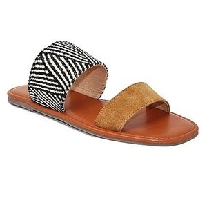 Tan & Beige Tribal Sandal Slide | W | Sz. 6.5 New